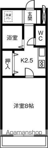 レジデンスアカリ(1K/3階)の間取り写真