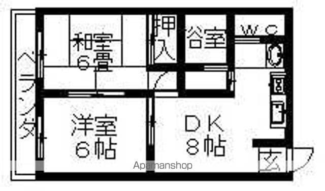 グランドステータス林(2DK/1階)の間取り写真