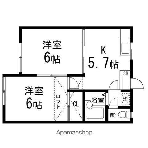 T&TーOKINO(2K/1階)の間取り写真