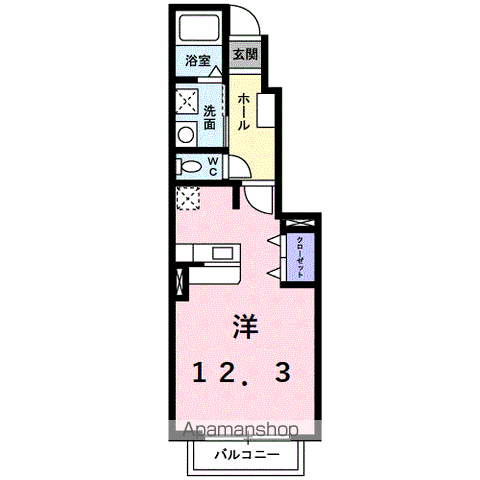 リープ美薗(ワンルーム/1階)の間取り写真