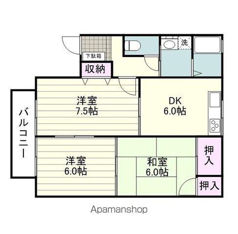 ベルセジュール紫原 A棟(3DK/2階)の間取り写真