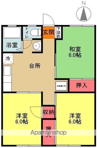 パレーシャル沖A・B(3DK/1階)の間取り写真