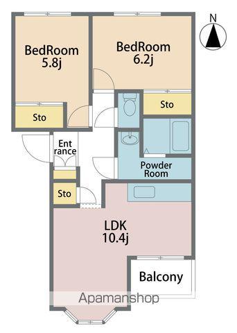 パークヒルズ鳴門(2LDK/1階)の間取り写真