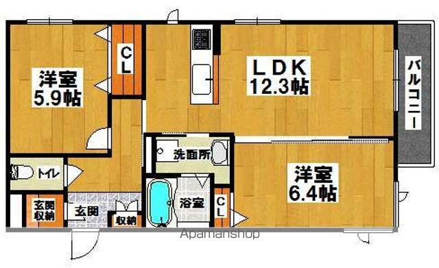 シャーメゾンモーヒロ(1SLDK/3階)の間取り写真