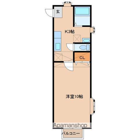 サンガーデンⅢ(1K/2階)の間取り写真