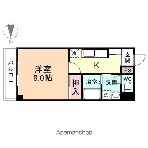ベルトピア富山5A棟(1K/4階)の間取り写真