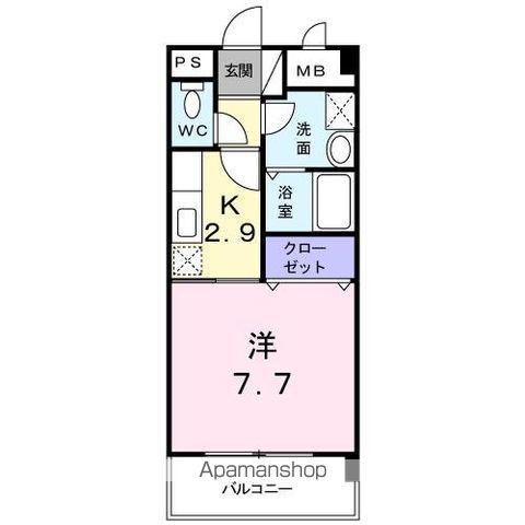 シャン ドゥ エピナール(1K/3階)の間取り写真