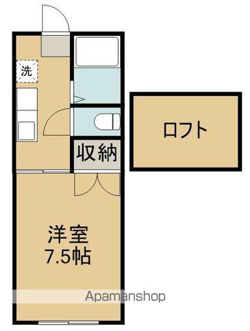 ホワイトキャッスル23番館(1K/2階)の間取り写真