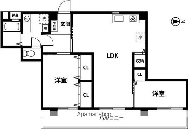 メゾンコメショー(3K/5階)の間取り写真