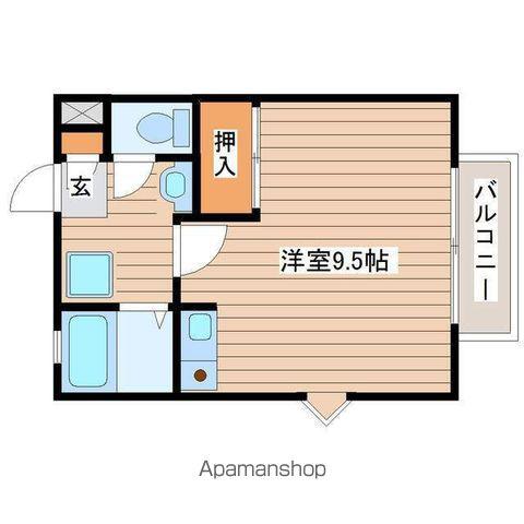 ラポール桜木(ワンルーム/2階)の間取り写真