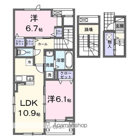 パラッツオ ビアンカ(2LDK/3階)の間取り写真