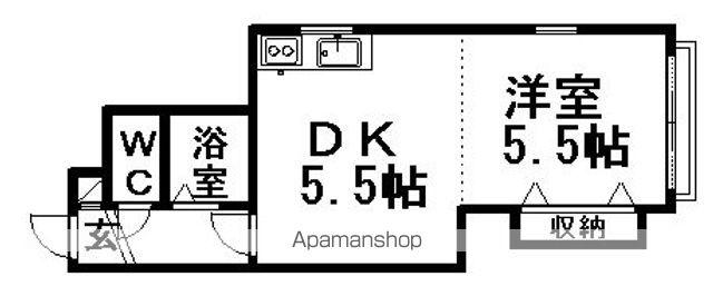 メゾン山田(1DK/4階)の間取り写真