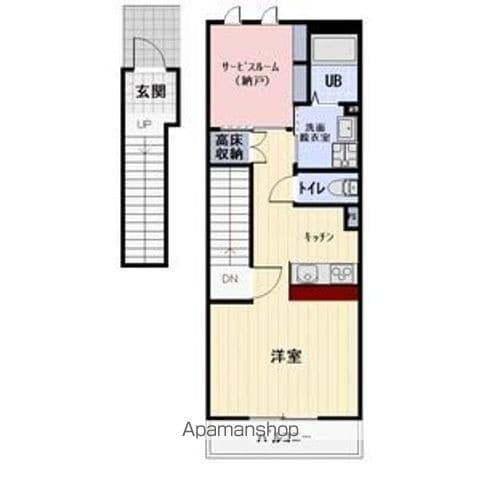 レザンコートB(1K/2階)の間取り写真