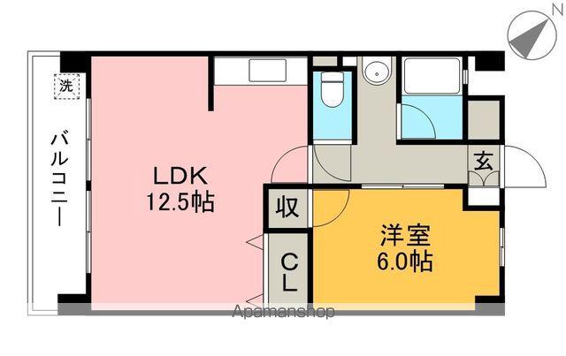 キャメル・シード(1LDK/2階)の間取り写真