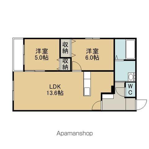 マンダリン恵み野(2LDK/1階)の間取り写真