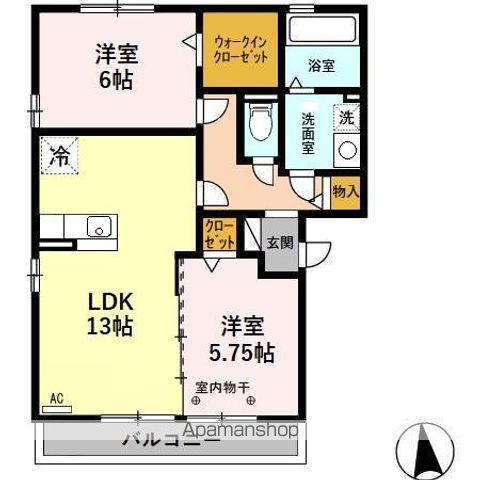 ネクサスⅡ(2LDK/2階)の間取り写真