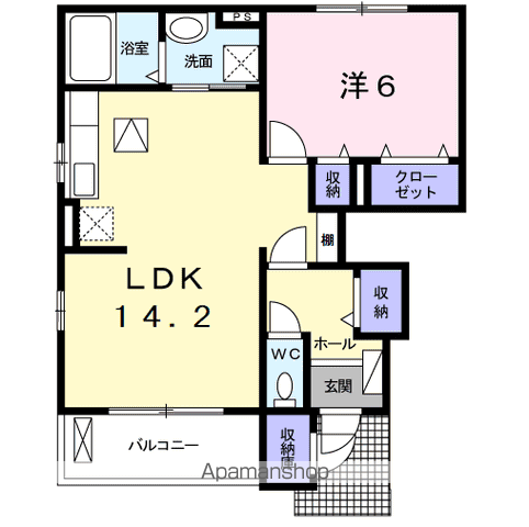 セレーノ(1LDK/1階)の間取り写真