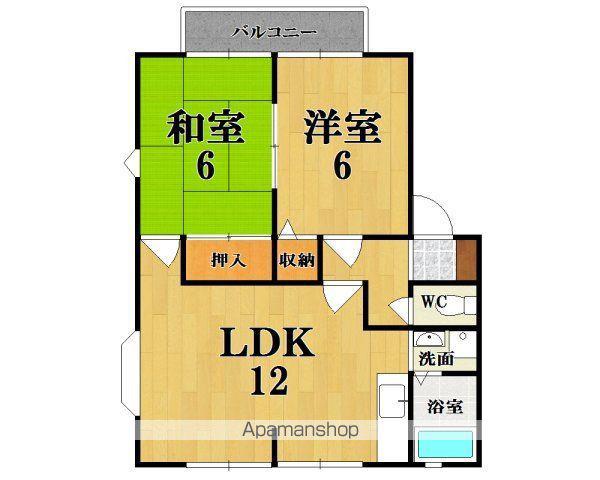 ウィンディア21B棟(2LDK/1階)の間取り写真