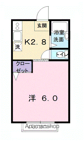 COOPフレンズ(1K/2階)の間取り写真