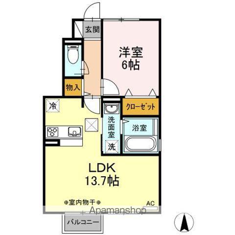 ヴィル・トランキル大森(1LDK/1階)の間取り写真