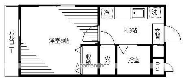 はちさんマンション(1K/2階)の間取り写真