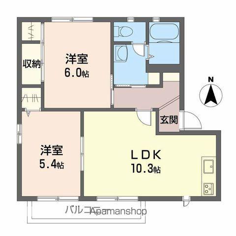 メゾン・ド・ソフィア(2LDK/2階)の間取り写真