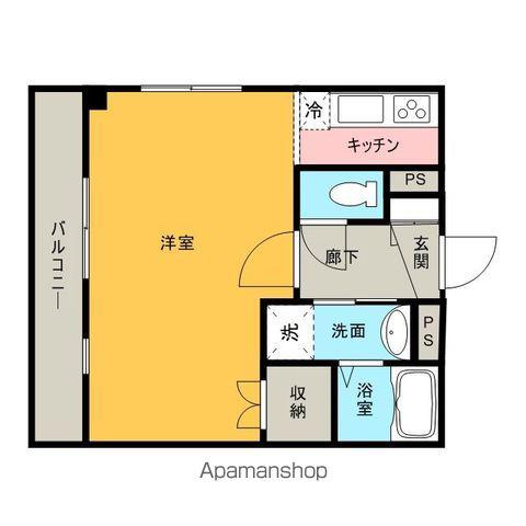 シーローズ(ワンルーム/2階)の間取り写真