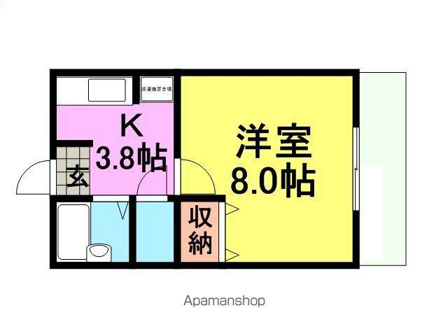 エフハイツ(1K/2階)の間取り写真
