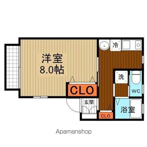 コンフォート麻里布(1K/2階)の間取り写真