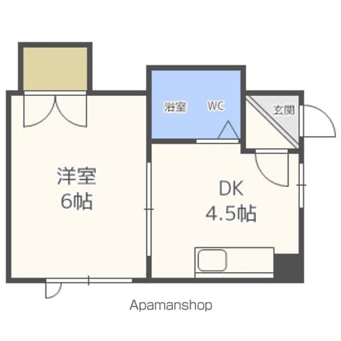 シャルム澄川(1DK/4階)の間取り写真