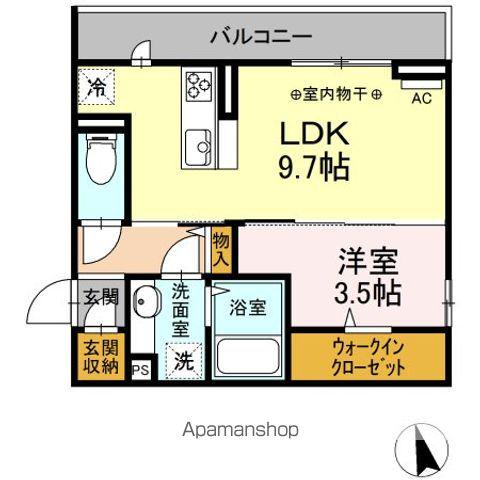 エスポワールD菜園(1LDK/3階)の間取り写真