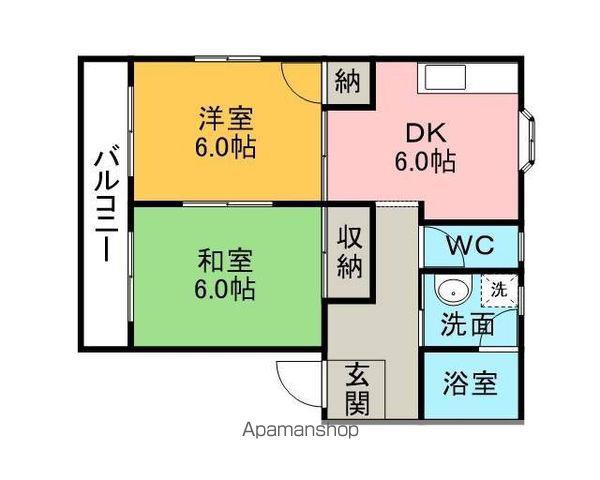 アーバニアIG B(2DK/2階)の間取り写真
