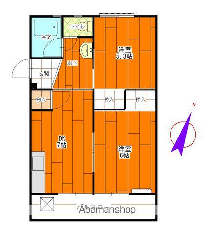 レジデンスフルヤ(2DK/3階)の間取り写真