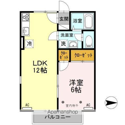 セジュール清水東(1LDK/2階)の間取り写真