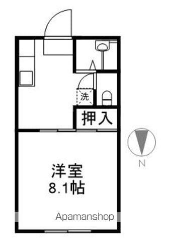 ブラッサムガーデンⅡ(1K/2階)の間取り写真