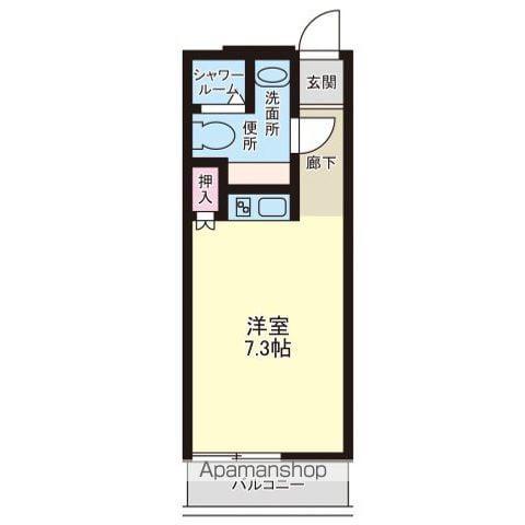 W-BASE(ワンルーム/1階)の間取り写真