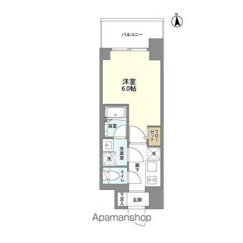 リヴェント難波ウエスト(1K/2階)の間取り写真