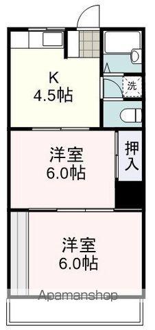 れいろうハイツⅡ(2K/2階)の間取り写真