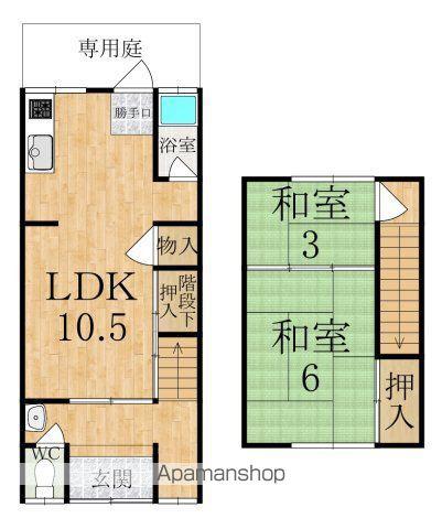 三本木住宅　(2LDK)の間取り写真