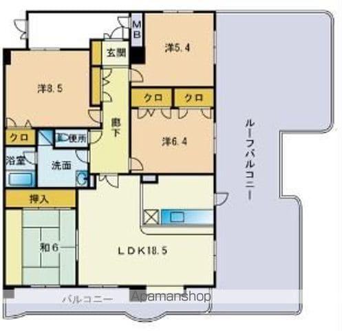 エスパシオ和白(4LDK/8階)の間取り写真