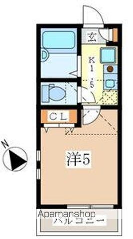 エーデル横濱山手(1K/2階)の間取り写真