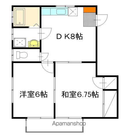 コンフォート(2DK/2階)の間取り写真