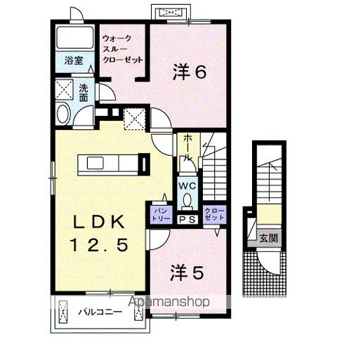 ヴィオーラ(2LDK/2階)の間取り写真