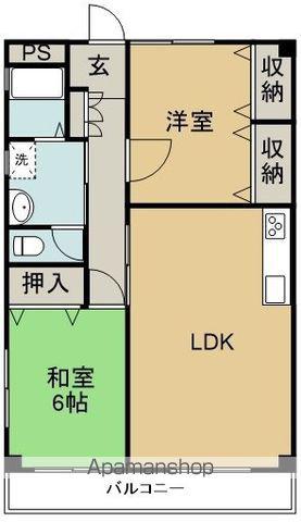 コーポ三喜(2LDK/2階)の間取り写真