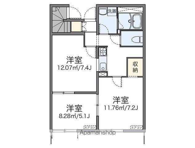 レオパレスウィステリア(2LDK/1階)の間取り写真