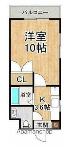 ハーバルフラット(1K/1階)の間取り写真