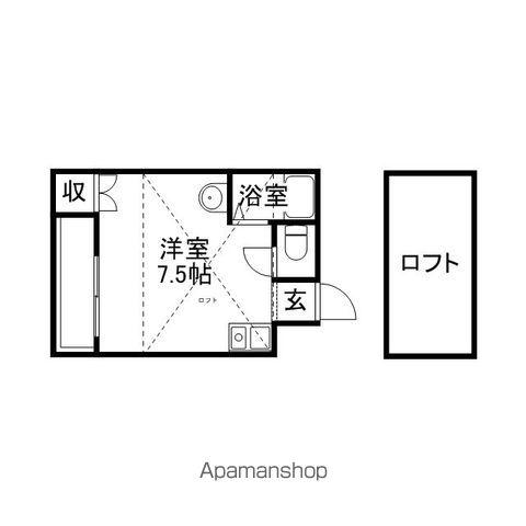 オレンジハウス千歳町(ワンルーム/2階)の間取り写真