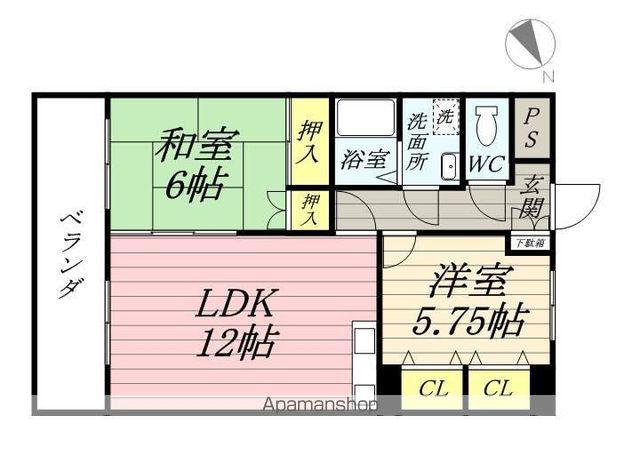 リビエール美堀(2LDK/3階)の間取り写真