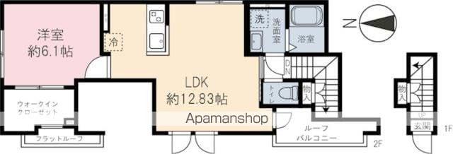 PEEK-A-BOO(1LDK/2階)の間取り写真