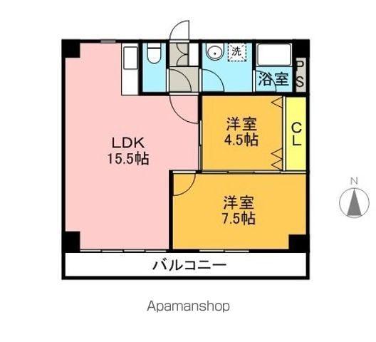 ハイツ元町(2LDK/3階)の間取り写真